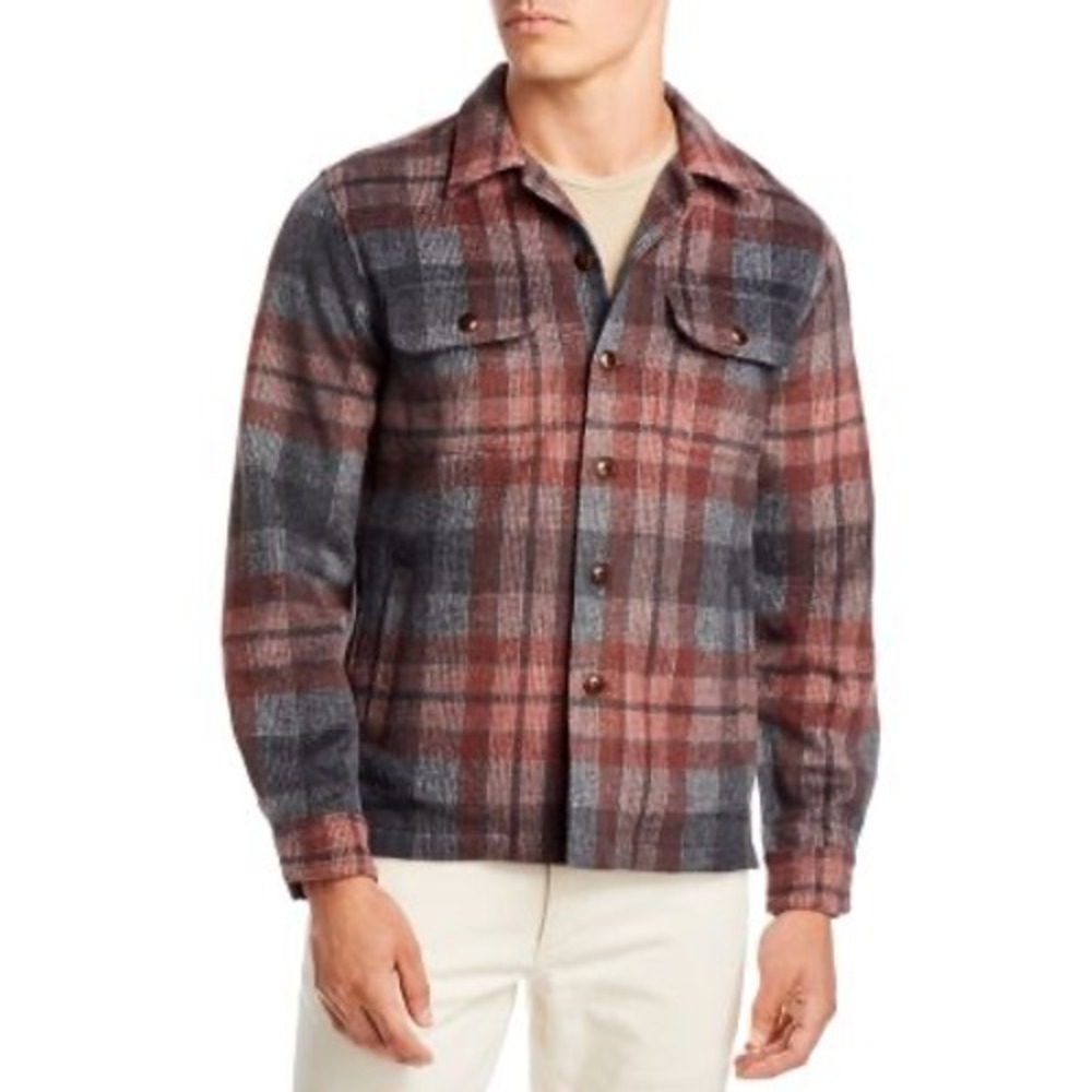 Rails Viggo Crimson Shadow‎ Plaid Wool Blend Shirt Jacket Shacket Mens Large